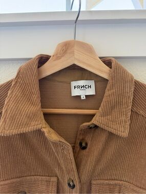 FRNCH Tan Corduroy Button-Up Jacket